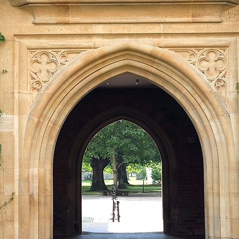 Archway entering a park