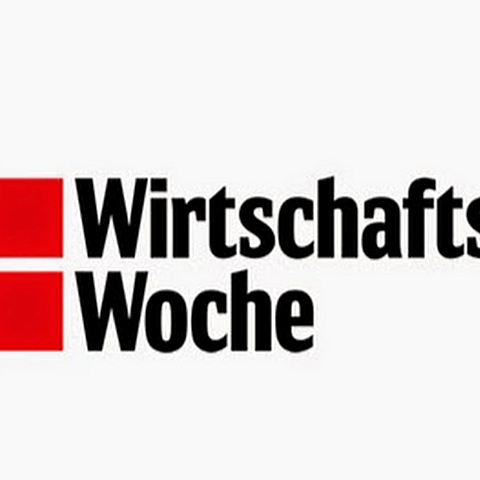 The logo of WirtschaftsWoche, a German business magazine, featuring bold black text beside two red squares on a white background.