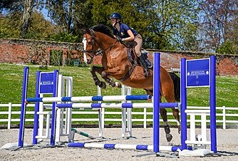 A student doing horse jumping at Bryanston School