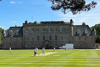 Cricket match infront of Gordonstoun main building