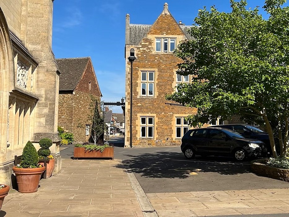 Oakham's reception house with a tree infront of it