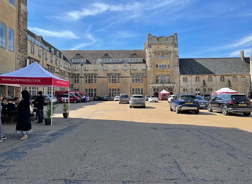 View into the courtyard of Downside School