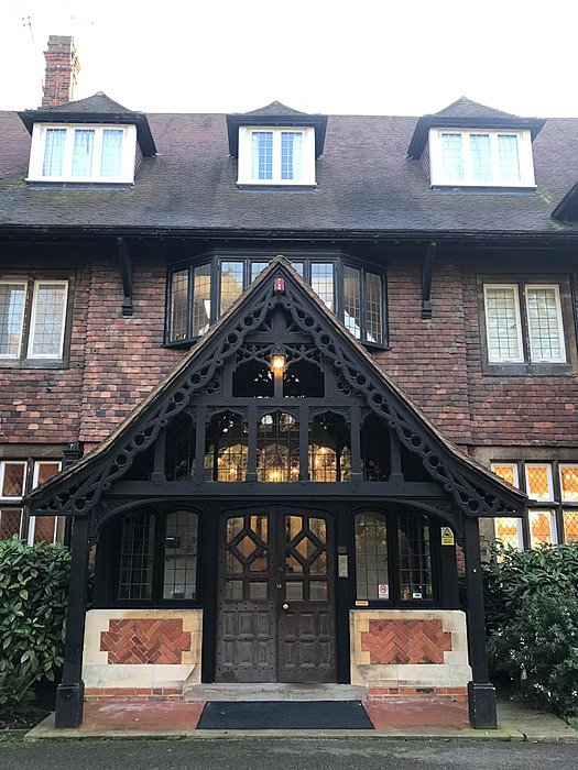 Old house with impression wooden entrance