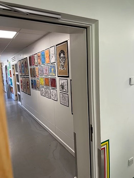 creative art in a hallway