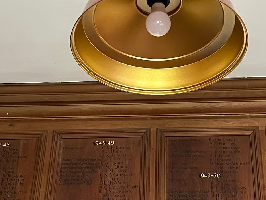 Golden Lamp and wooden wall lists