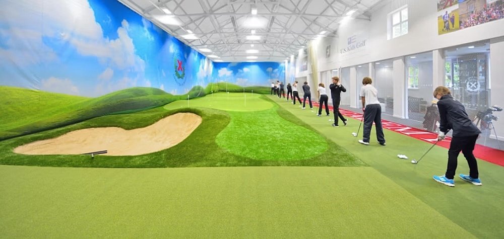 Indoor golf course at Loretto School