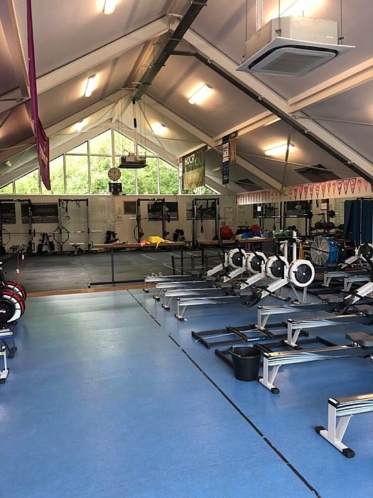 Gym with rowing machines