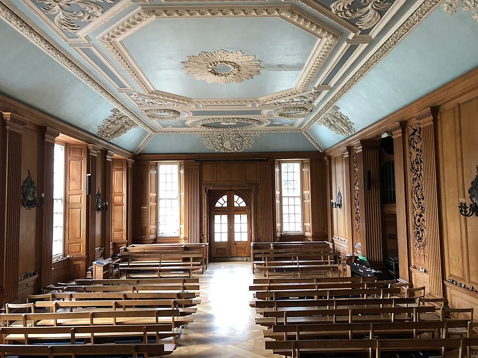 A wooden assembly hall