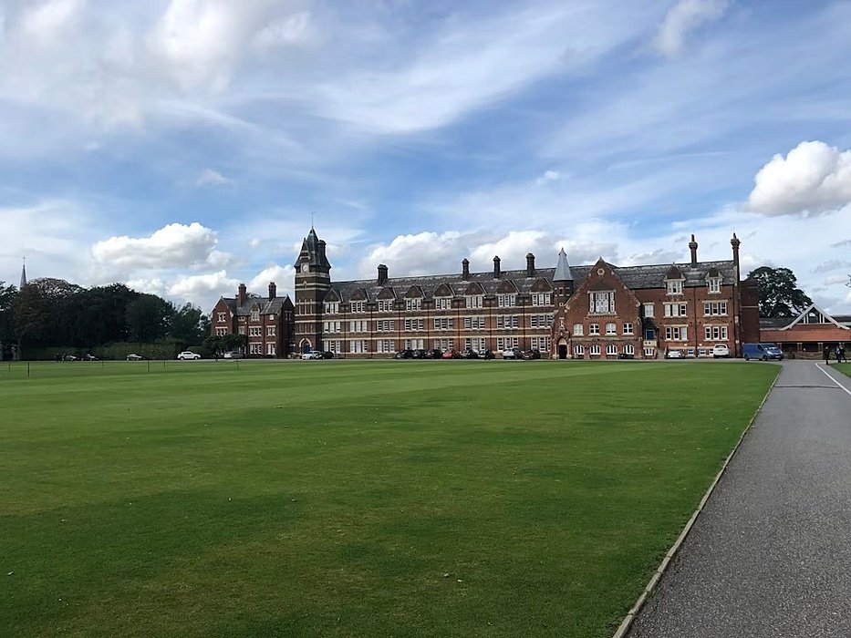green and main building