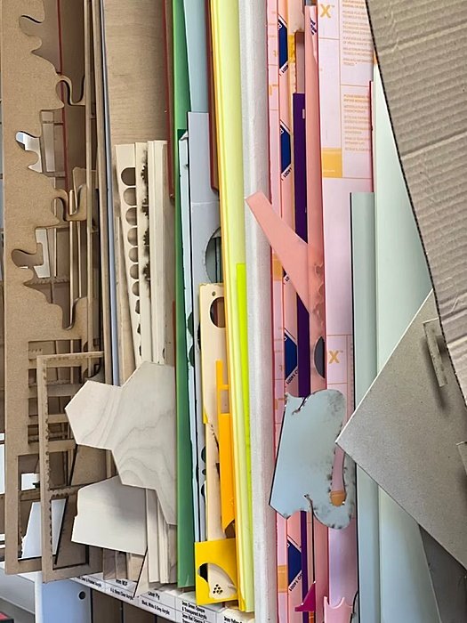 materials cupboard, cardboard