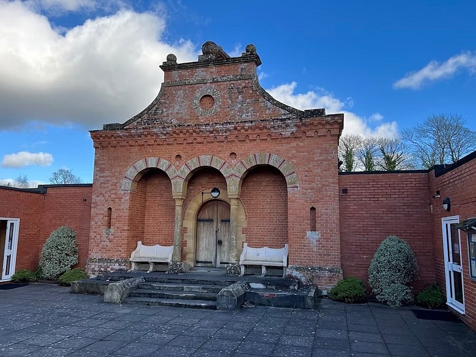 Courtyard with beautiful stonewall