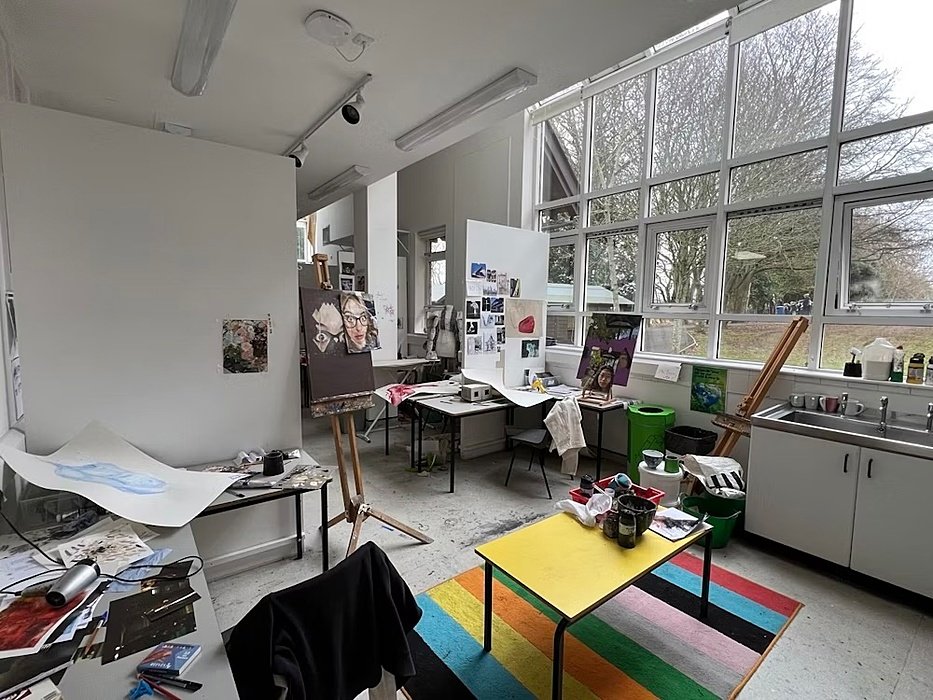 The art studio with huge windows