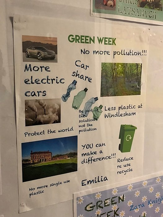 Poster for "Green week" at the school