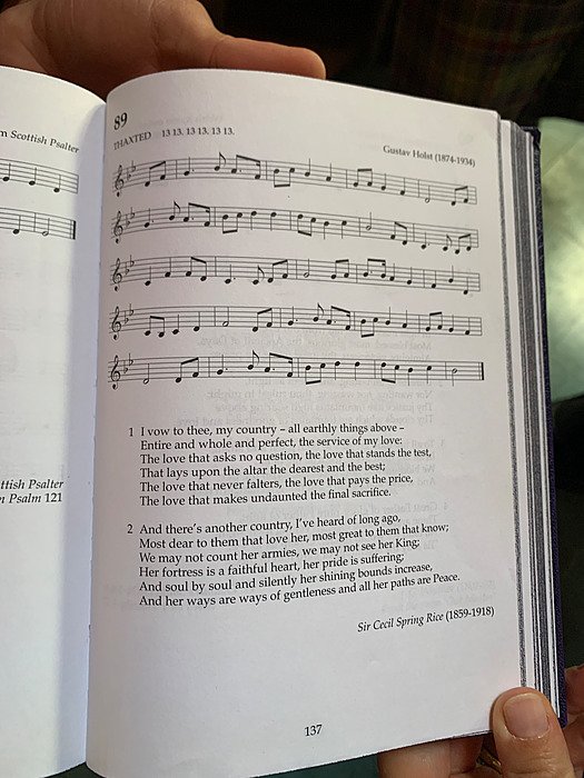 Sheet music for a choir piece. Music, choir, singing, education, Gordonstoun.