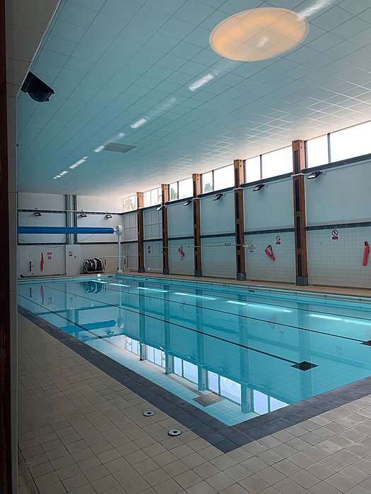 Indoor swimming pool on campus. Swimming, sport, pool, boarding school.