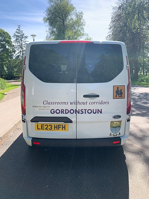 Gordonstoun school minibus. Transport, boarding school, campus, students.