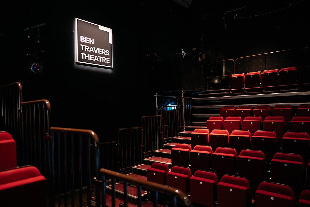 Ben Travers Theatre stage and seating at British boarding school