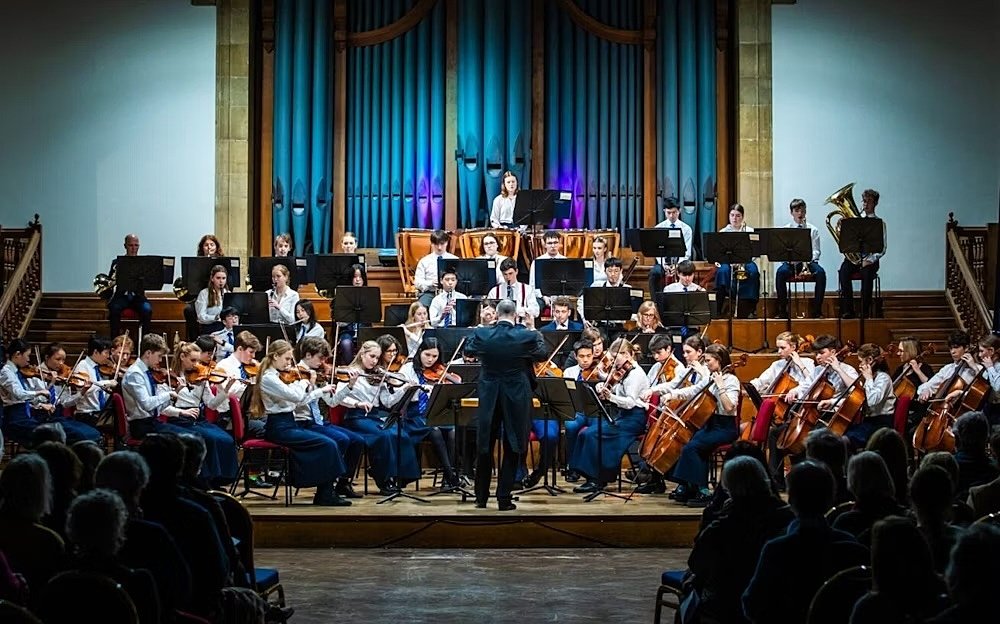 A big Symphony Orchestra performing a concert