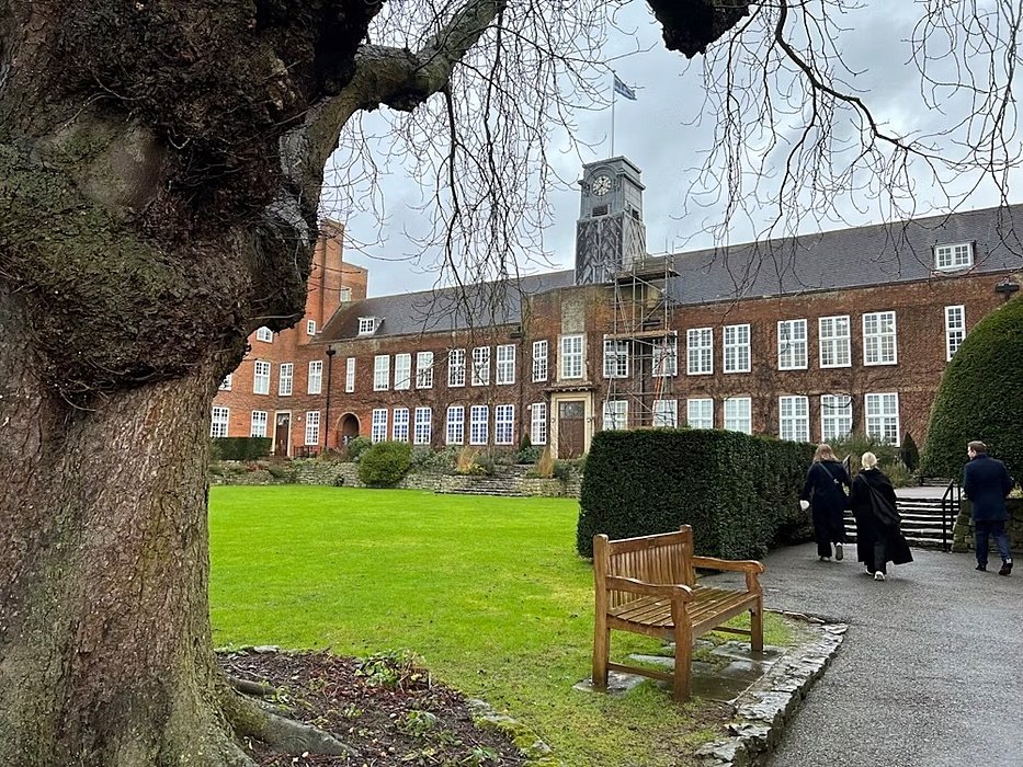 Beautiful campus Center Block and vBE team during our visit at Sutton Valence School