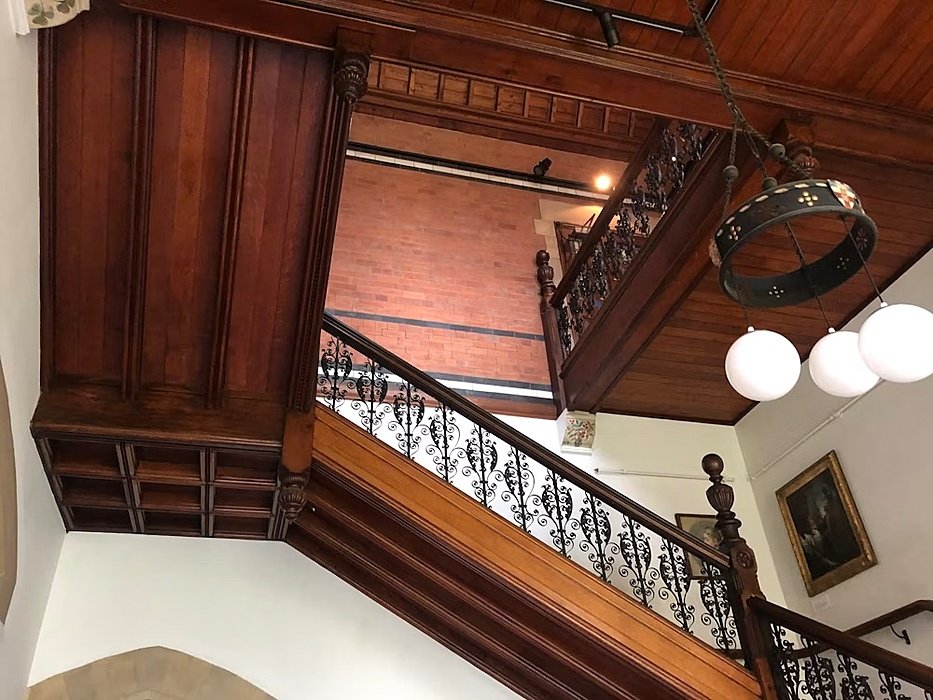 an old wooden staircase