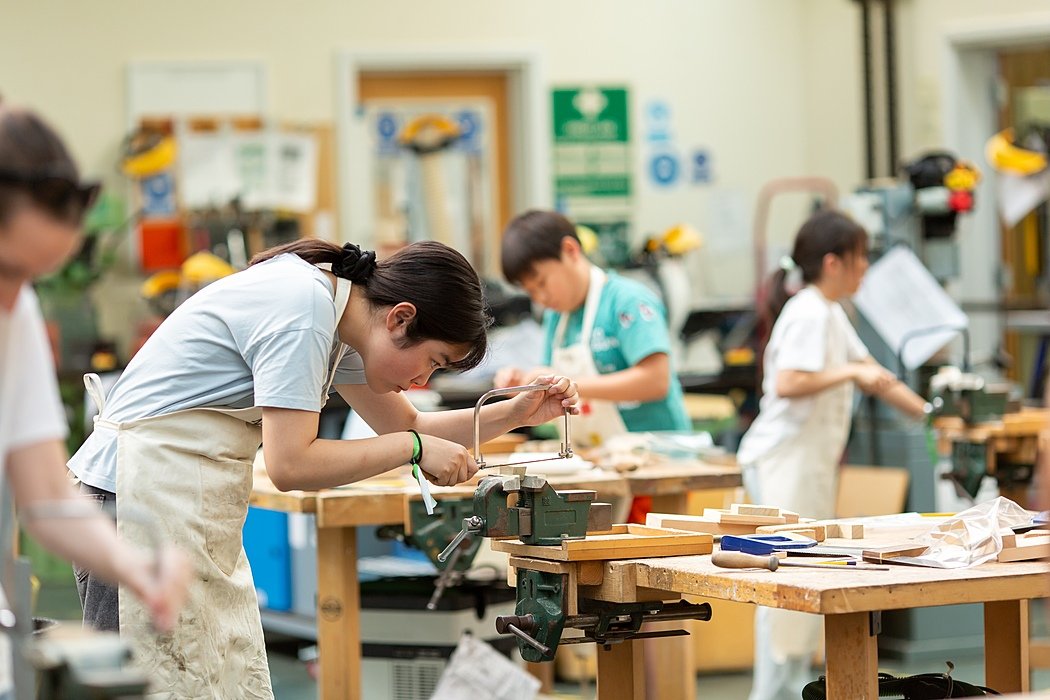 Students working in the Design Technology department during summer school