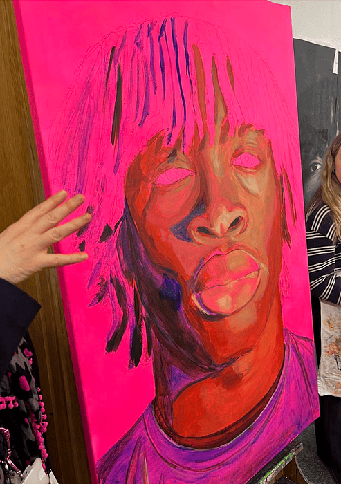 A big portrait made at the school's art department