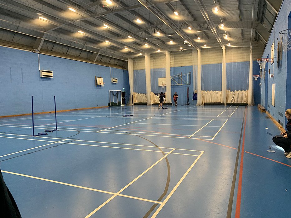 Large sports hall with badminton courts