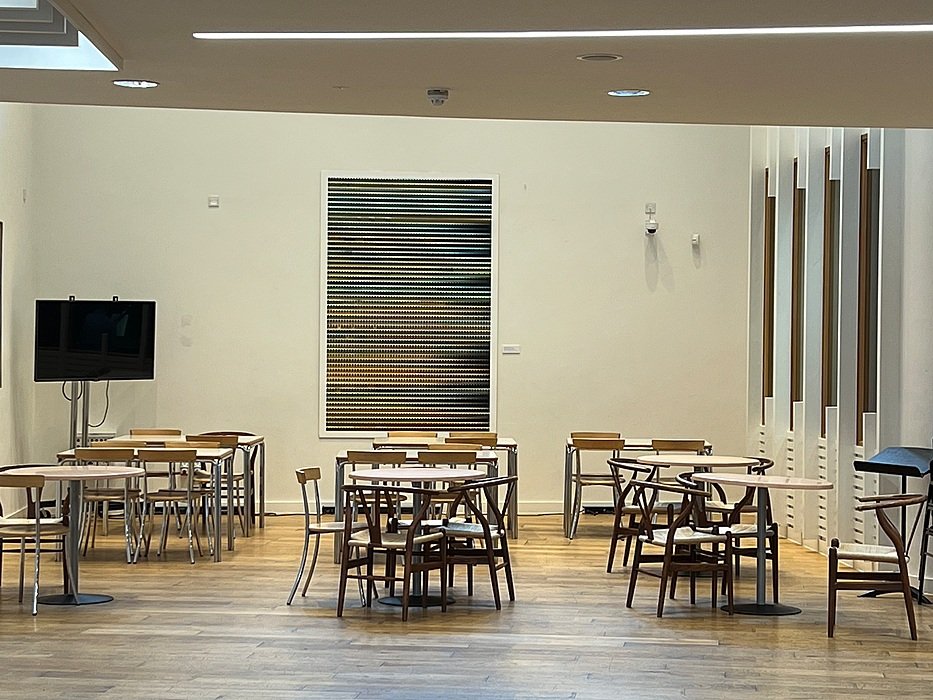 Modern school hall at Wells Cathedral School, flexible multipurpose space.