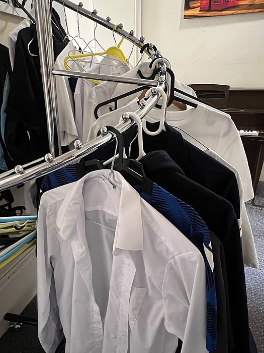 Clean shirts from dry cleaning at Wells Cathedral School
