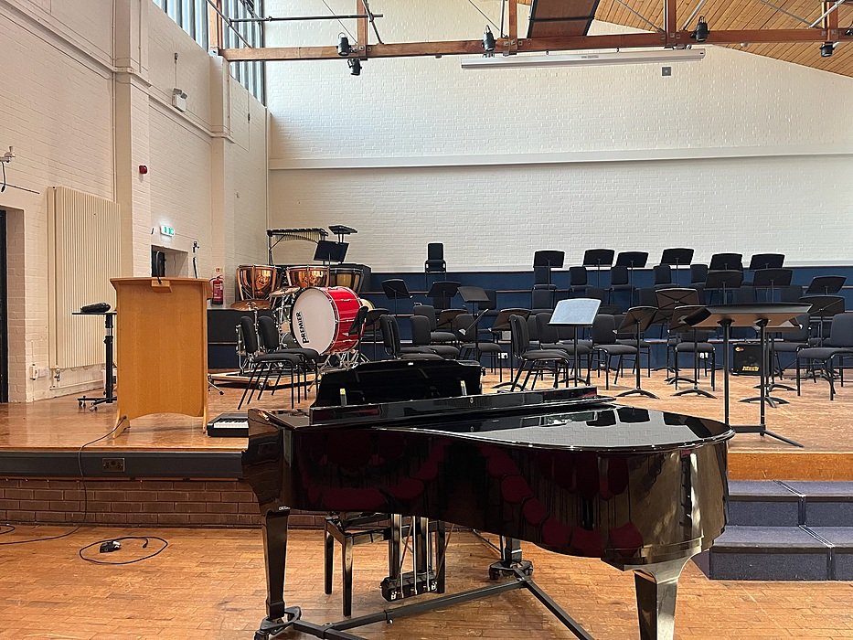 Piano in concert hall