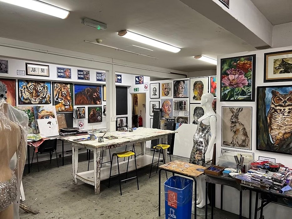 art on display at the art department at Sutton Valence School