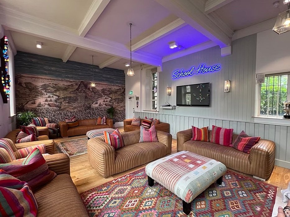 The cosy living room in the boarding house School House at Brighton College