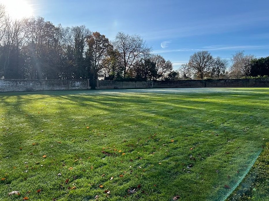 The grass tennis courts at The Oratory