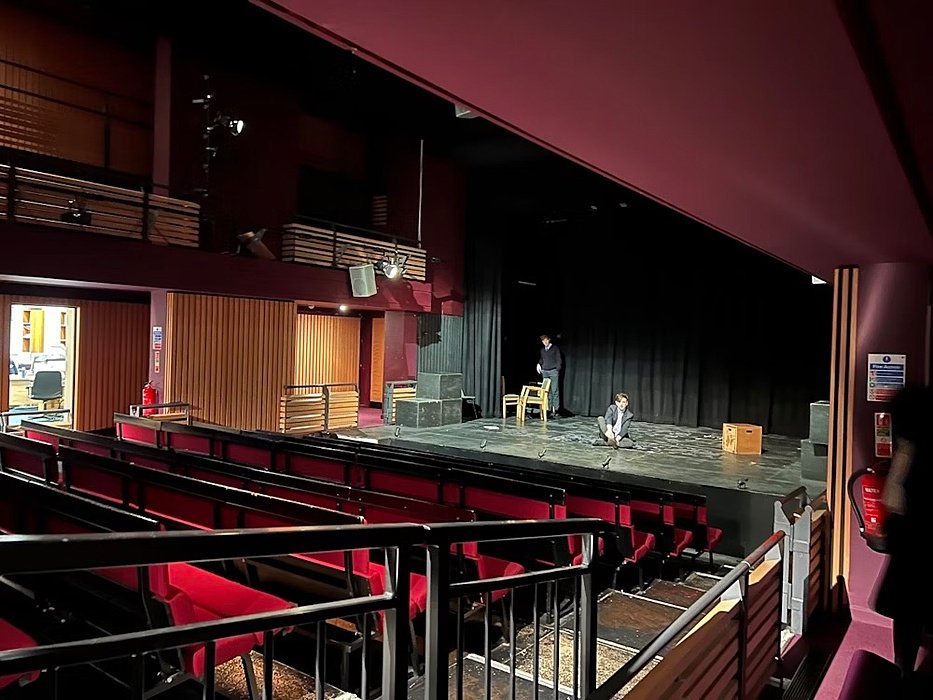 A student during Theatre play on stage at Sutton Valence School