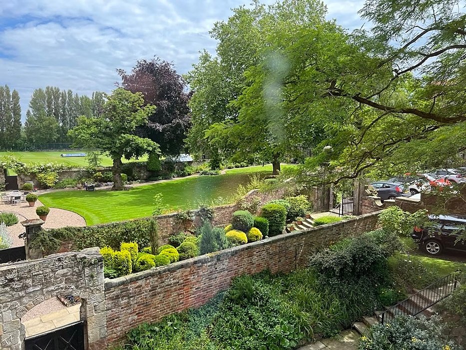 Beautiful garden view from a boarding house at Repton School