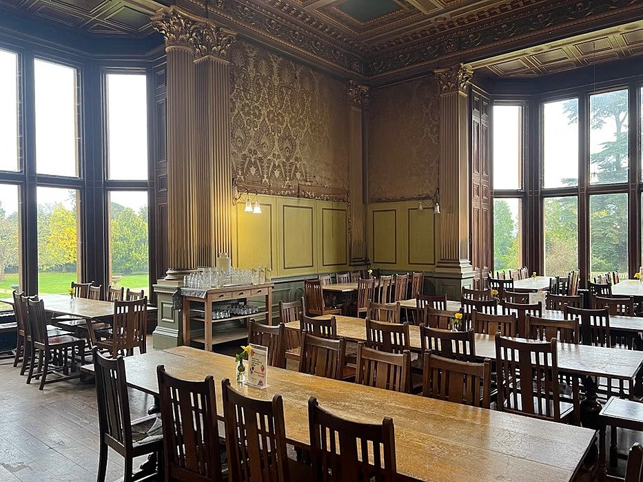 Old dining hall, massive windows