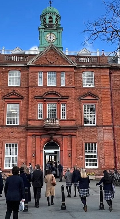 Pupils on their way to the main building