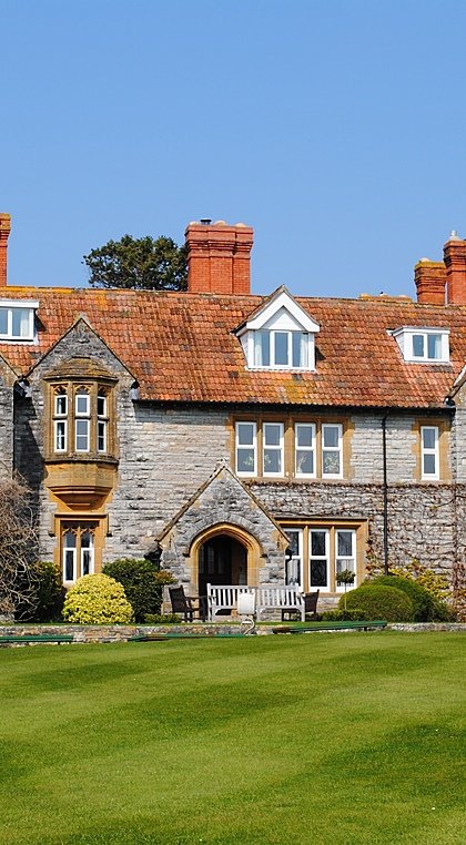 The Millfield School from the front with its beautiful old main building