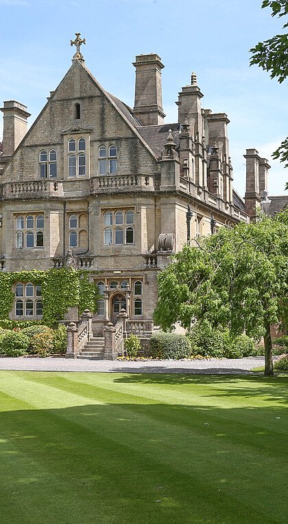 The beautiful Warminster School on its picturesque park like school campus