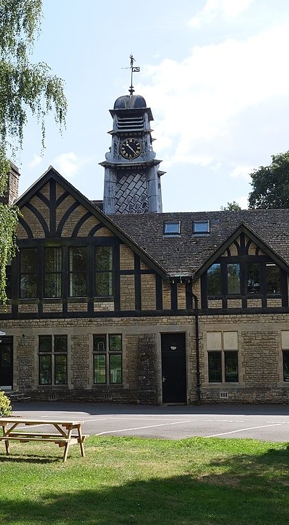 The Kingham Hill School from the outside with its green campus
