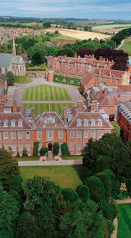 Aerial view of Marlborough College and its impressive old campus
