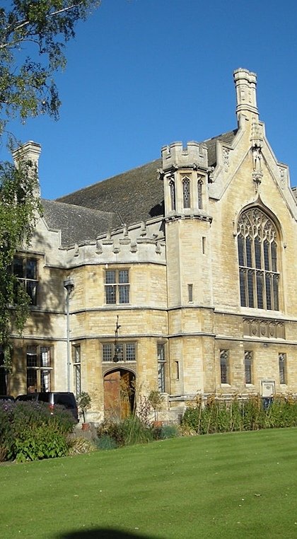 the beautiful main building with chapel at Oundle School