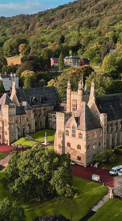 Aerial view of Malvern College and its school grounds
