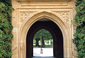 Archway entering a park