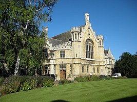 the beautiful main building with chapel at Oundle School