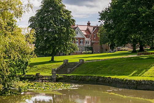 Steps leading to the water at the Park of Bede's Senior School