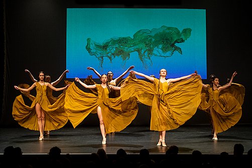 A ballet performance on stage at Cheltenham Ladies College