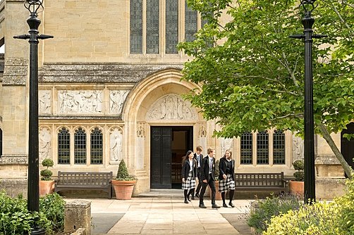 Oakham School, pupils leaving Chapel