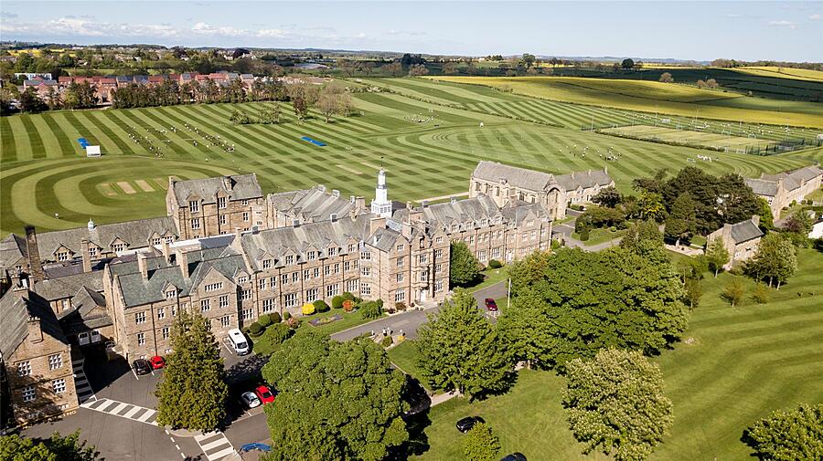 areal view of Barnard Castle School
