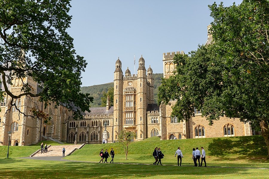 The impressive Malvern College and its green campus in spring